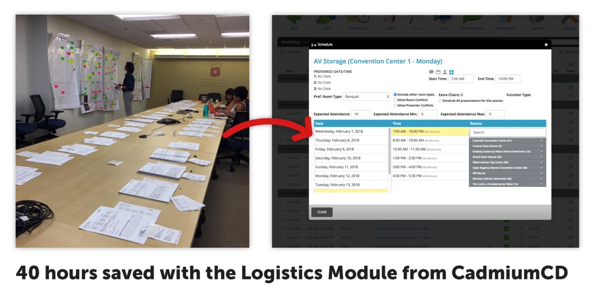 ALA, along with other major organizations like ADA, WVC, MLA, and AAAnthro, have been in the process of Beta Testing the Logistics Module for the past year and a half so that it is ready for use by all meeting organizers in 2019. One organization calculated over 40 hours of labor saved after using the system.