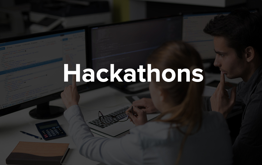 Leading on from project-based events is hackathons. These events are based upon combing and collaborating to work towards a specific project. 