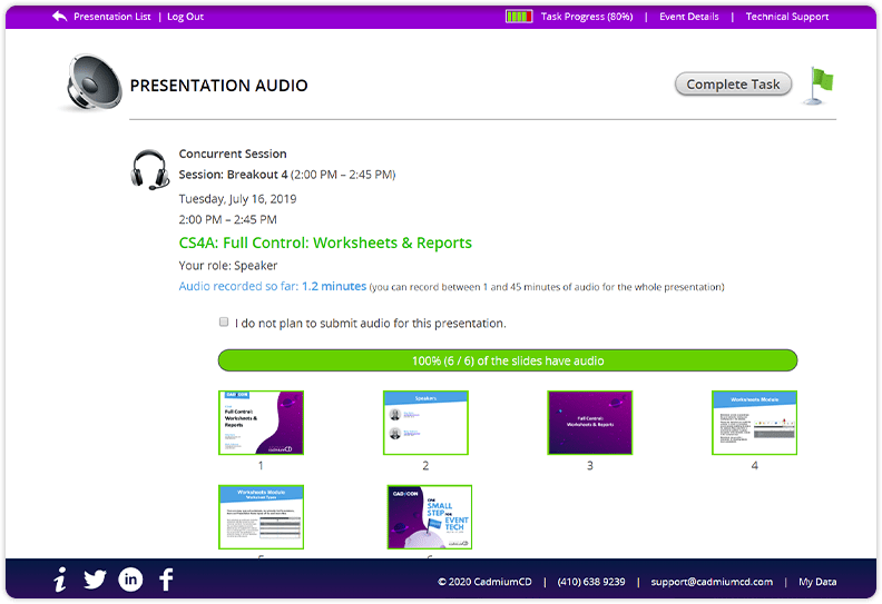 Audio Recording Task in Conference Harvester