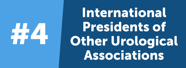 This is the most interesting group of VIPs. AUA strives to foster collaboration amongst urologists worldwide, so they provide key partner leaders and presidents of international urological associations VIP status as well. This helps the global urologic community participate in the AUA Annual Meeting and solidifies AUA as an international leader of the urologic community, while at the same time providing AUA with an opportunity to reciprocate some of the wonderful hospitality that is shown to our own leadership when representing the organization abroad.