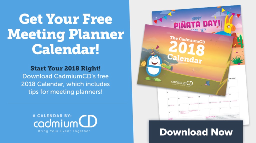 Download the 2018 CadmiumCD Calendar to keep track of all your resolutions and events this year
