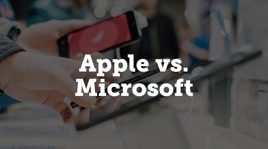 Consider apple vs. microsoft