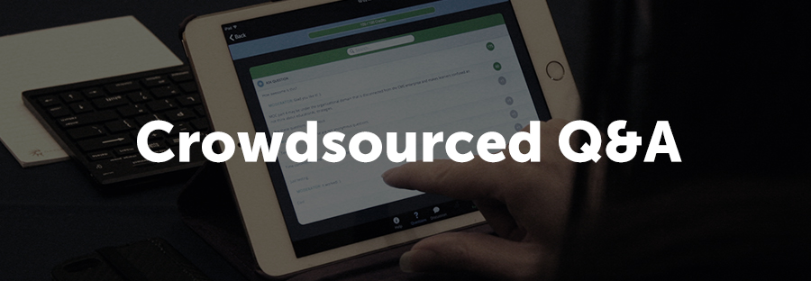 Another benefit of the eventScribe Audience Responses System is that it comes equipped with a questions and answers tool. Attendees can pose questions via the app and other attendees in the session can upvote the best questions.