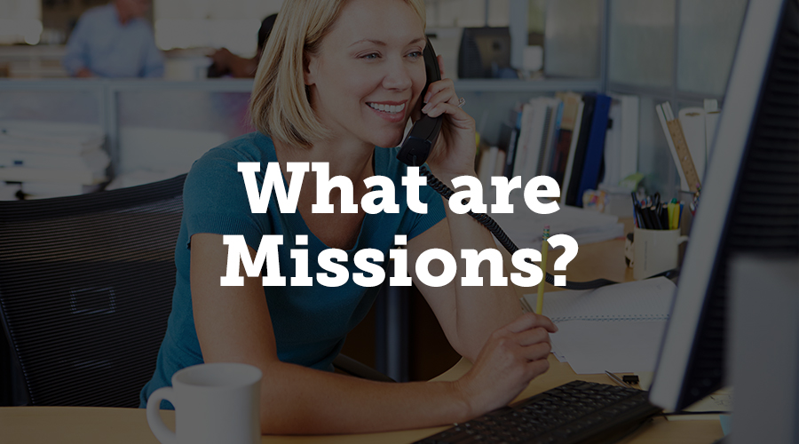 Missions are similar to the software wizards you may have used to set up a newly installed program. They help you define the foundational details of your events through a step-by-step series of instructions. Each checkpoint in the mission only takes a couple minutes to complete.