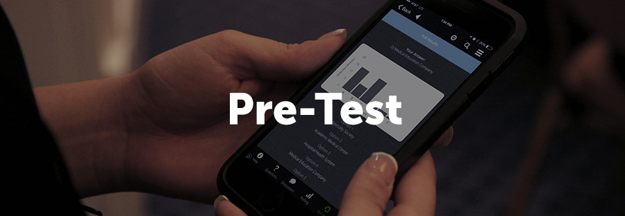 At the beginning of each participating session, speakers polled attendees with 5-10 questions and showed the results in real-time. They used a plugin for PowerPoint developed by CadmiumCD to launch the poll. Attendees had direct access to answer questions in the eventScribe App.