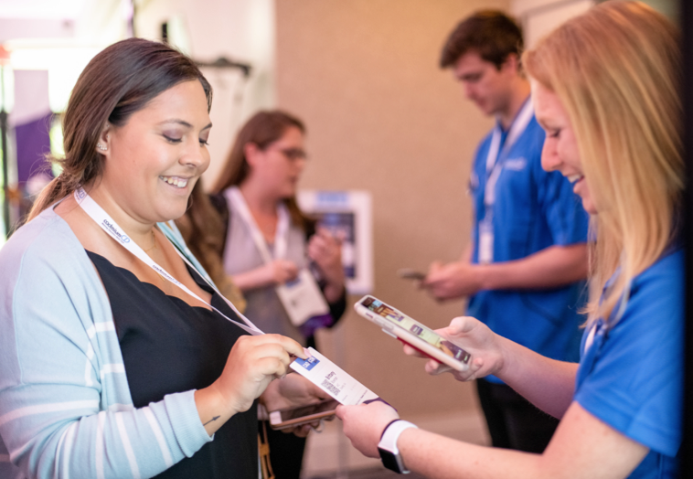 Attendee being checked-in