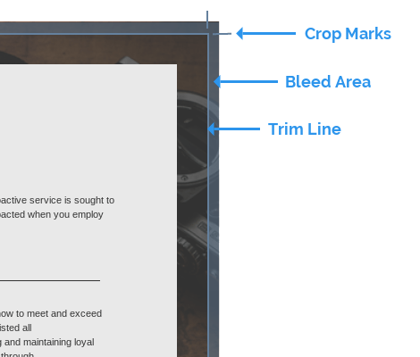 If your poster has a solid background color, or if images touch the border of the page, setting bleed marks will indicate where the edge of your poster are.