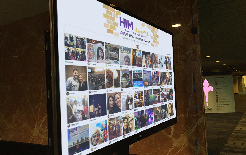 An Instagram feed displayed on your digital signage is a great way to get attendees sharing pictures and promoting your next conference or event on one of the world's largest social media platforms.
