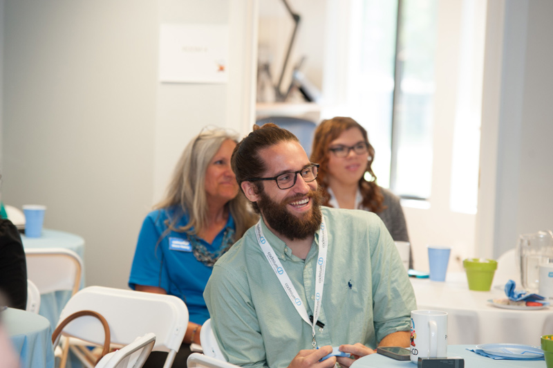 A CadCon 2015 attendee laughing.