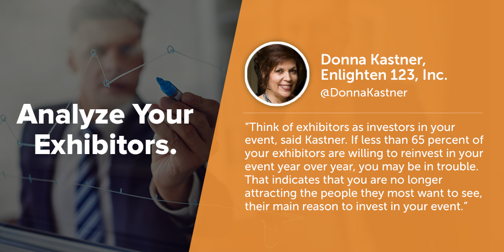 Inspiring quotes from event planners: Sue Pelletier of MeetingsNet says eventprofs must analyze your exhibitors.