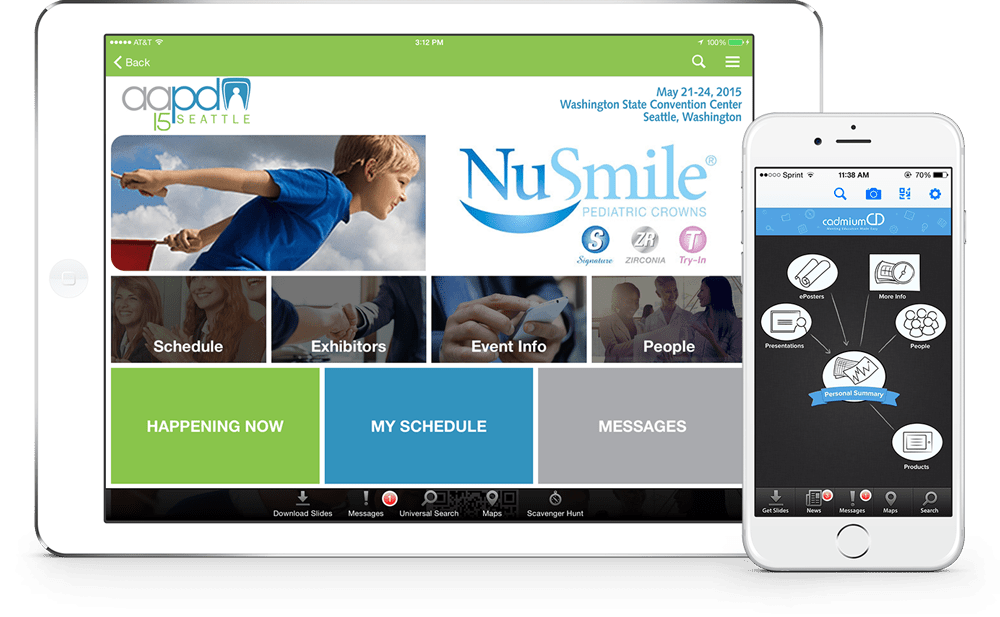 The CadmiumCD eventScribe app modern tile design was released at CadCon 2015. It features more conference sponsor opportunities and increased customization.