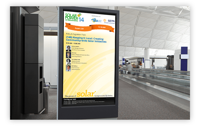CadmiumCD sent data from the Conference Harvester directly to Solar Power International (SPI)'s digital signage at their annual conference.