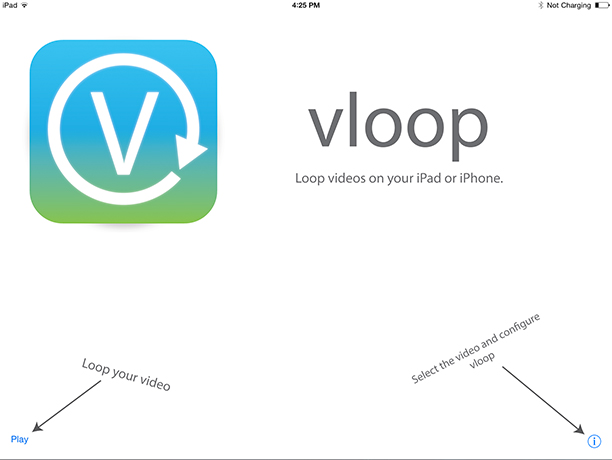 Step 3 of how to loop at video at your conference: download and open the vloop app, or similar.