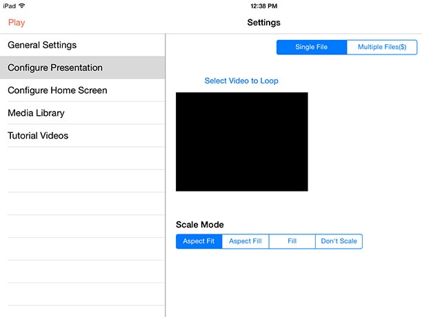 Step 6 of how to loop at video at your conference: select configure presentation and select video to loop.